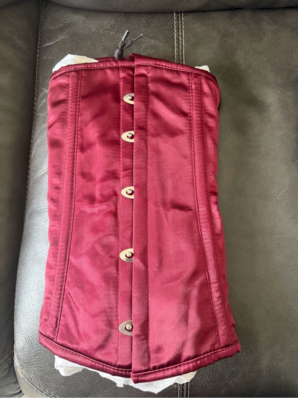 Satin Corset Top in Rich Burgundy